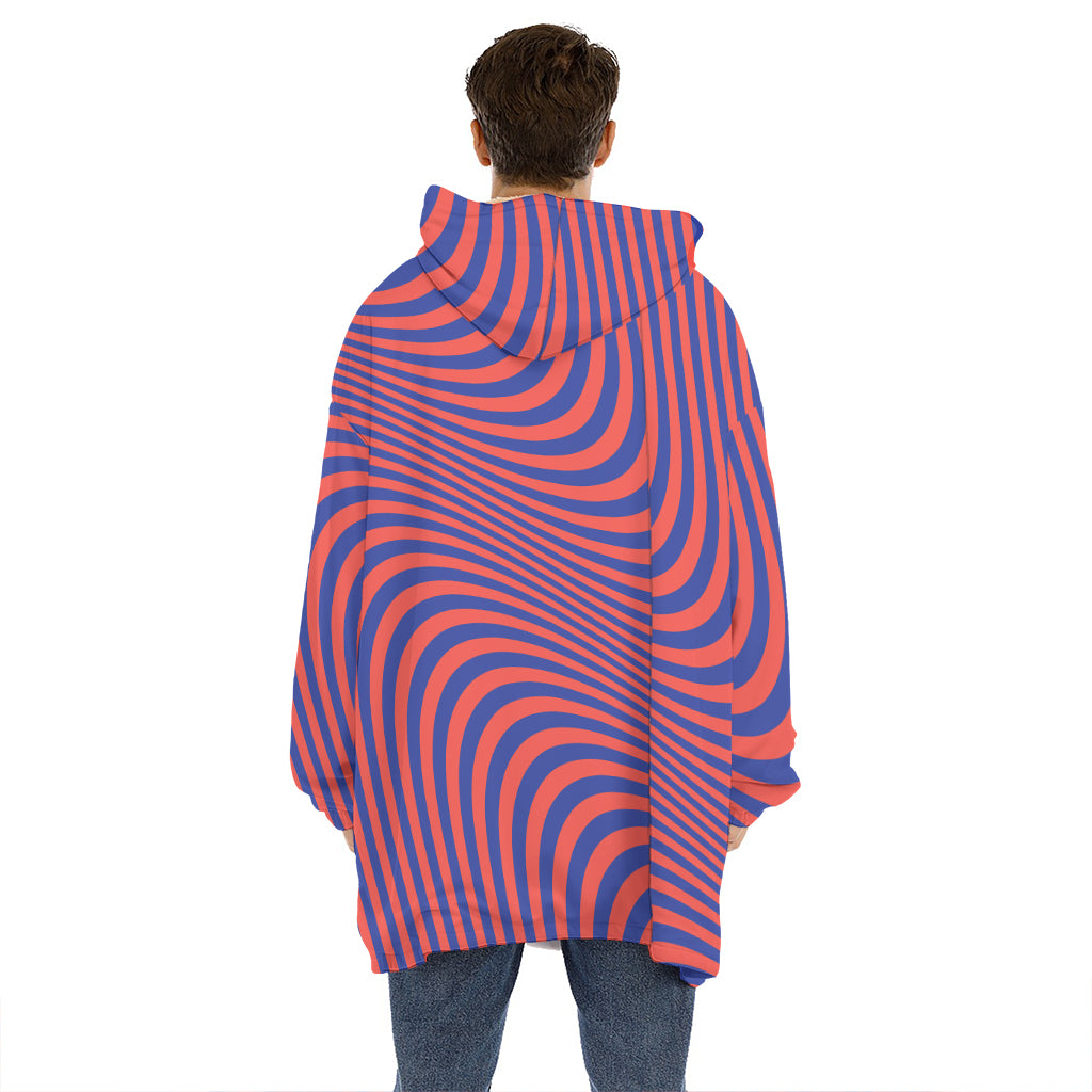 Psychedelic Illusion Print Hoodie Blanket