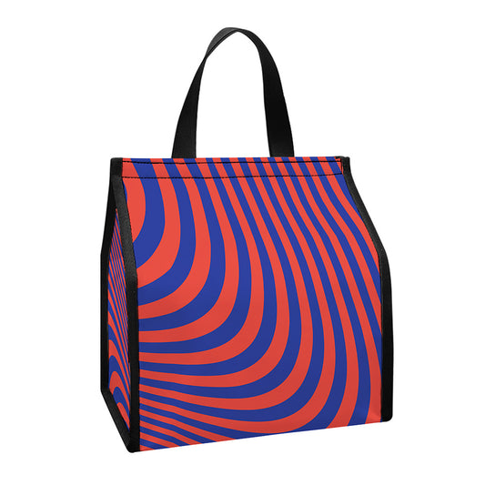 Psychedelic Illusion Print Insulated Lunch Tote