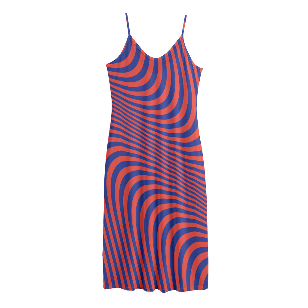 Psychedelic Illusion Print Jersey Midi Cami Dress
