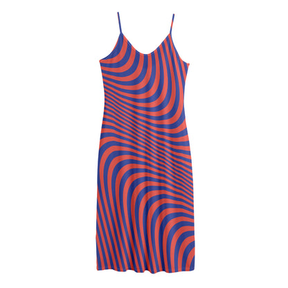 Psychedelic Illusion Print Jersey Midi Cami Dress