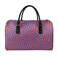 Psychedelic Illusion Print Leather Duffel Bag