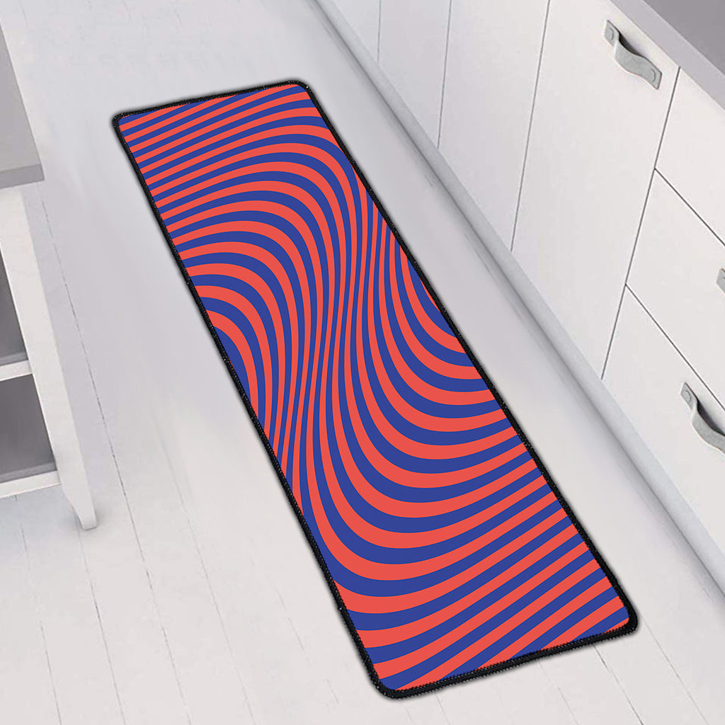 Psychedelic Illusion Print Long Kitchen Mat