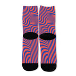 Psychedelic Illusion Print Long Socks