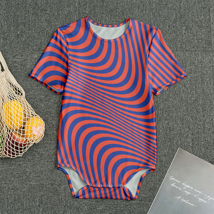Psychedelic Illusion Print Men's Bodysuit