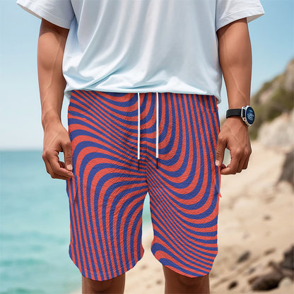 Psychedelic Illusion Print Men's Cargo Shorts
