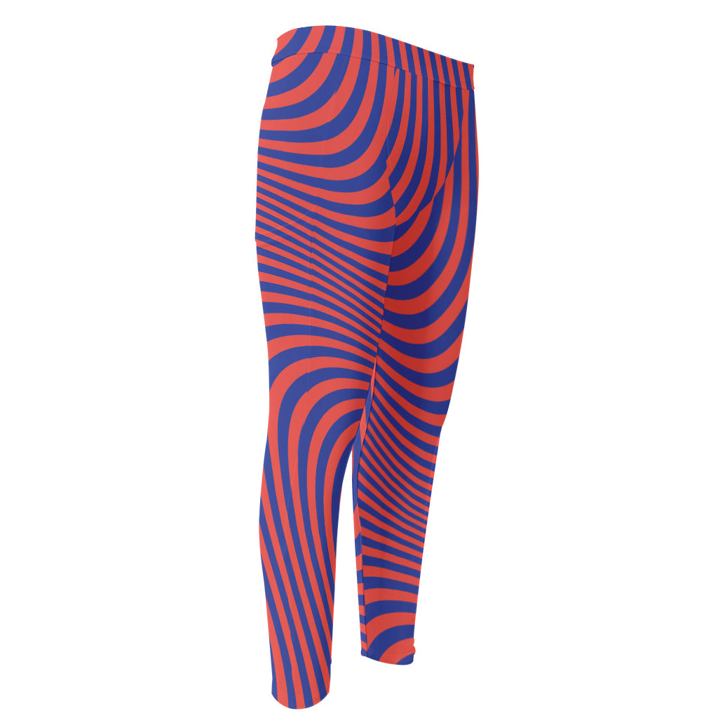 Psychedelic Illusion Print Men's Compression Pants