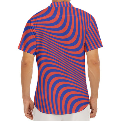 Psychedelic Illusion Print Men's Deep V-Neck Shirt