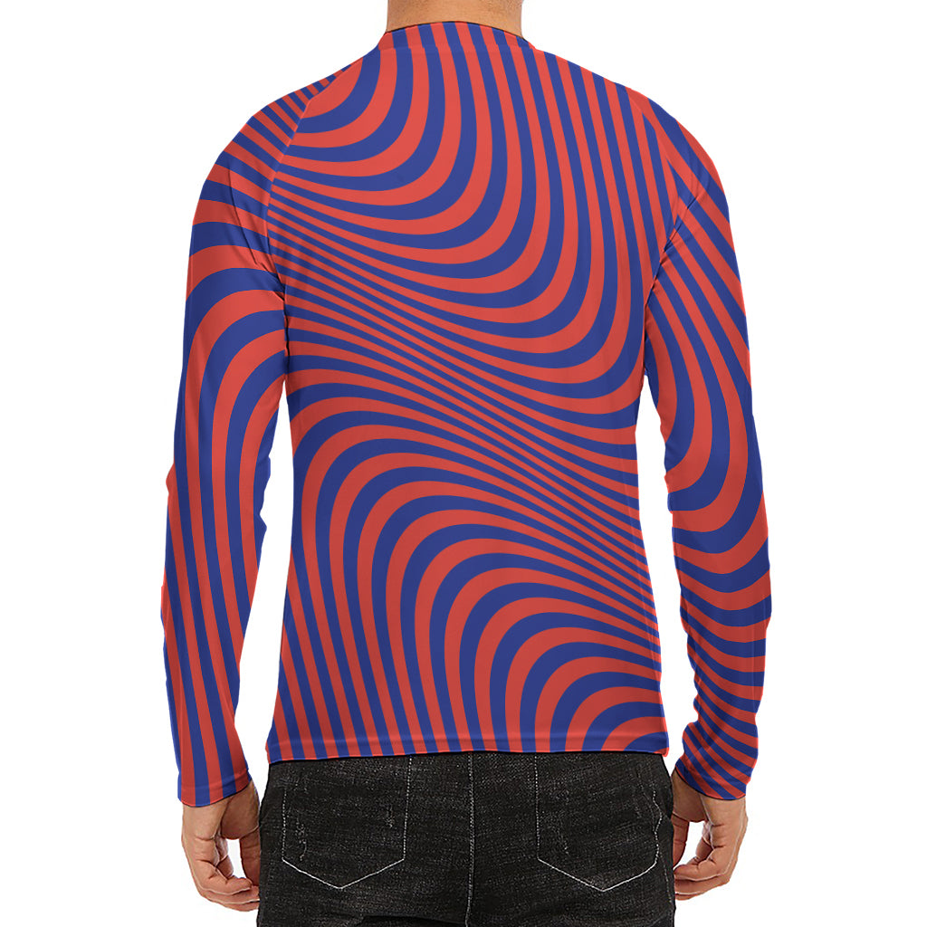 Psychedelic Illusion Print Men's Long Sleeve Rash Guard