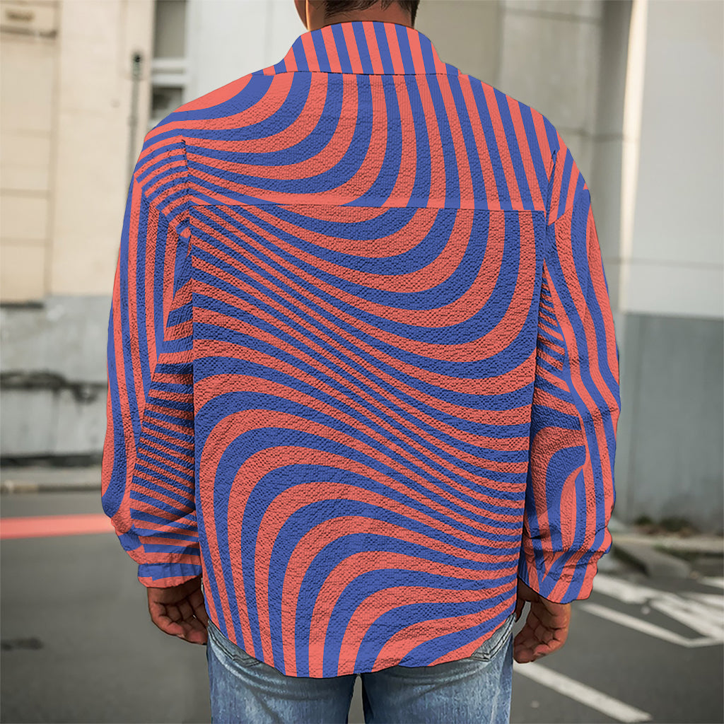 Psychedelic Illusion Print Men's Shirt Jacket