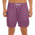 Psychedelic Illusion Print Men's Split Running Shorts