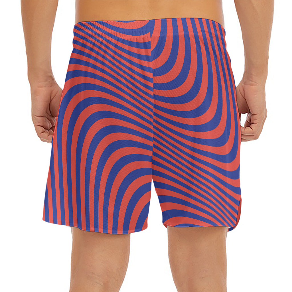 Psychedelic Illusion Print Men's Split Running Shorts