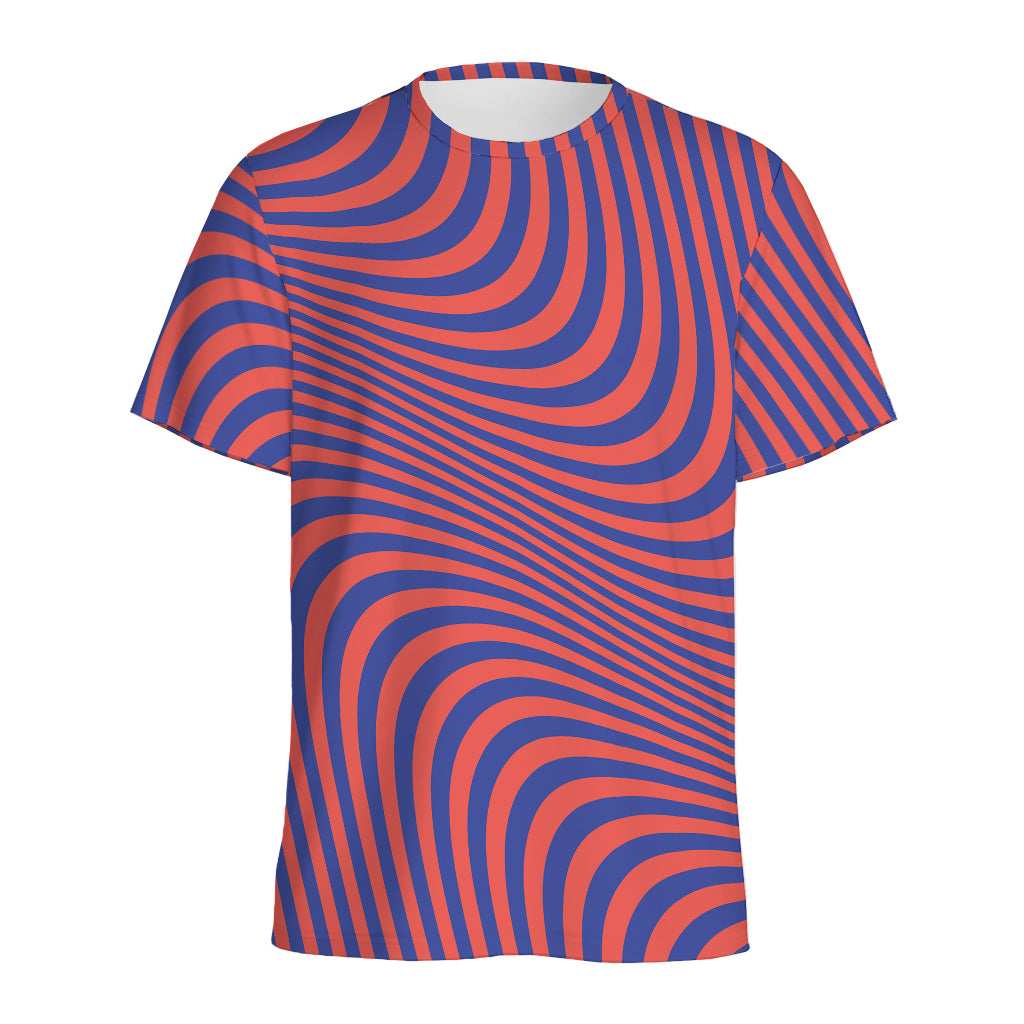 Psychedelic Illusion Print Men's Sports T-Shirt