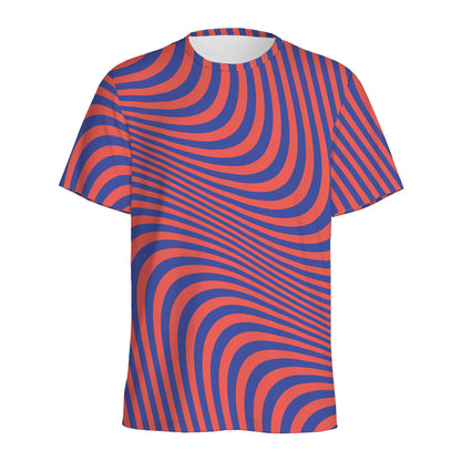 Psychedelic Illusion Print Men's Sports T-Shirt