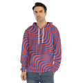 Psychedelic Illusion Print Men's Velvet Pullover Hoodie