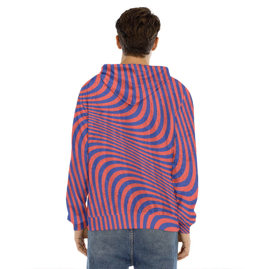 Psychedelic Illusion Print Men's Velvet Pullover Hoodie