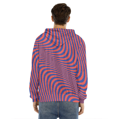 Psychedelic Illusion Print Men's Velvet Pullover Hoodie