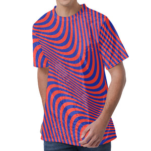 Psychedelic Illusion Print Men's Velvet T-Shirt