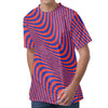 Psychedelic Illusion Print Men's Velvet T-Shirt