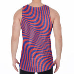 Psychedelic Illusion Print Men's Velvet Tank Top