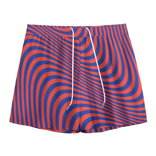 Psychedelic Illusion Print Mesh Shorts