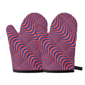Psychedelic Illusion Print Oven Mitts