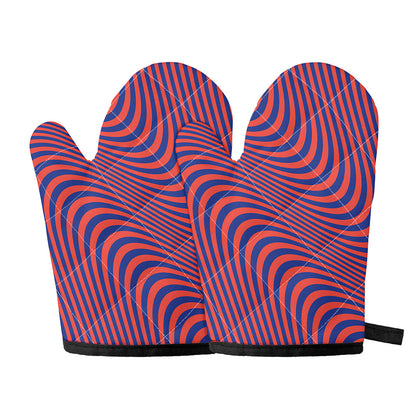 Psychedelic Illusion Print Oven Mitts
