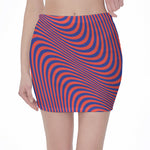 Psychedelic Illusion Print Pencil Mini Skirt