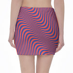 Psychedelic Illusion Print Pencil Mini Skirt