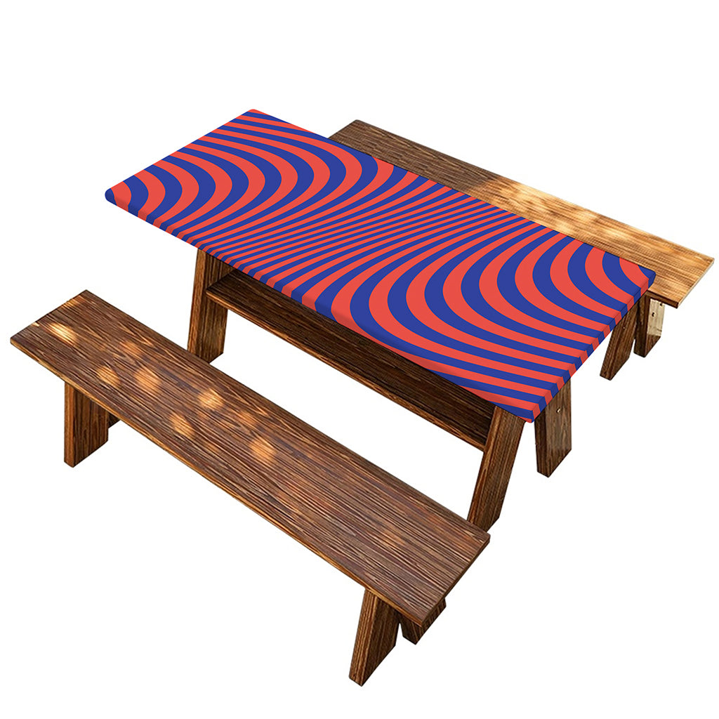 Psychedelic Illusion Print Picnic Table Cover