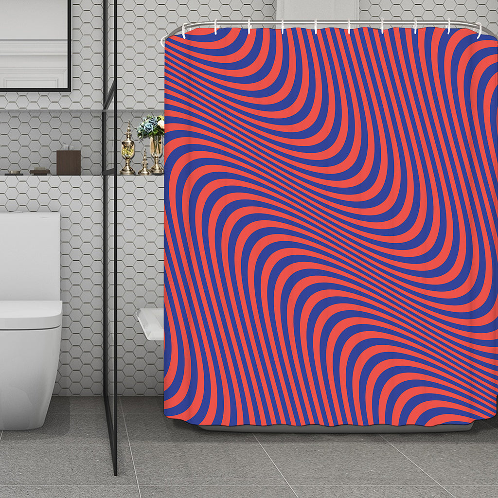 Psychedelic Illusion Print Polyester Shower Curtain