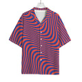 Psychedelic Illusion Print Rayon Hawaiian Shirt
