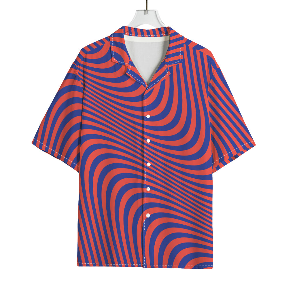 Psychedelic Illusion Print Rayon Hawaiian Shirt