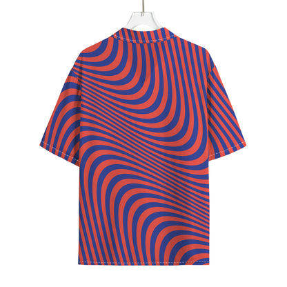 Psychedelic Illusion Print Rayon Hawaiian Shirt