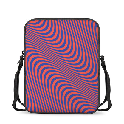 Psychedelic Illusion Print Rectangular Crossbody Bag