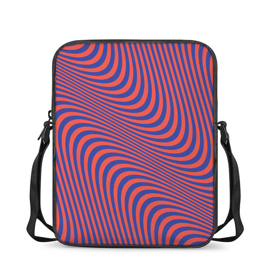 Psychedelic Illusion Print Rectangular Crossbody Bag
