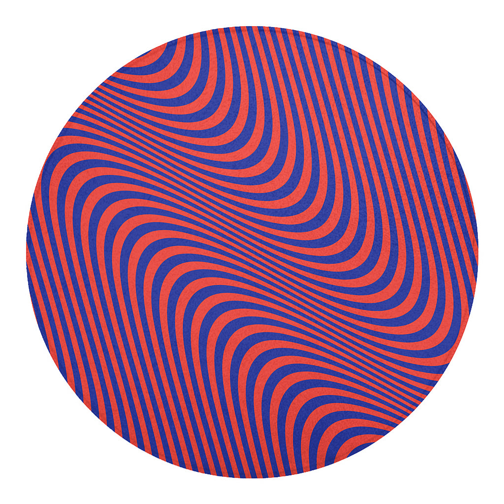 Psychedelic Illusion Print Round Blanket