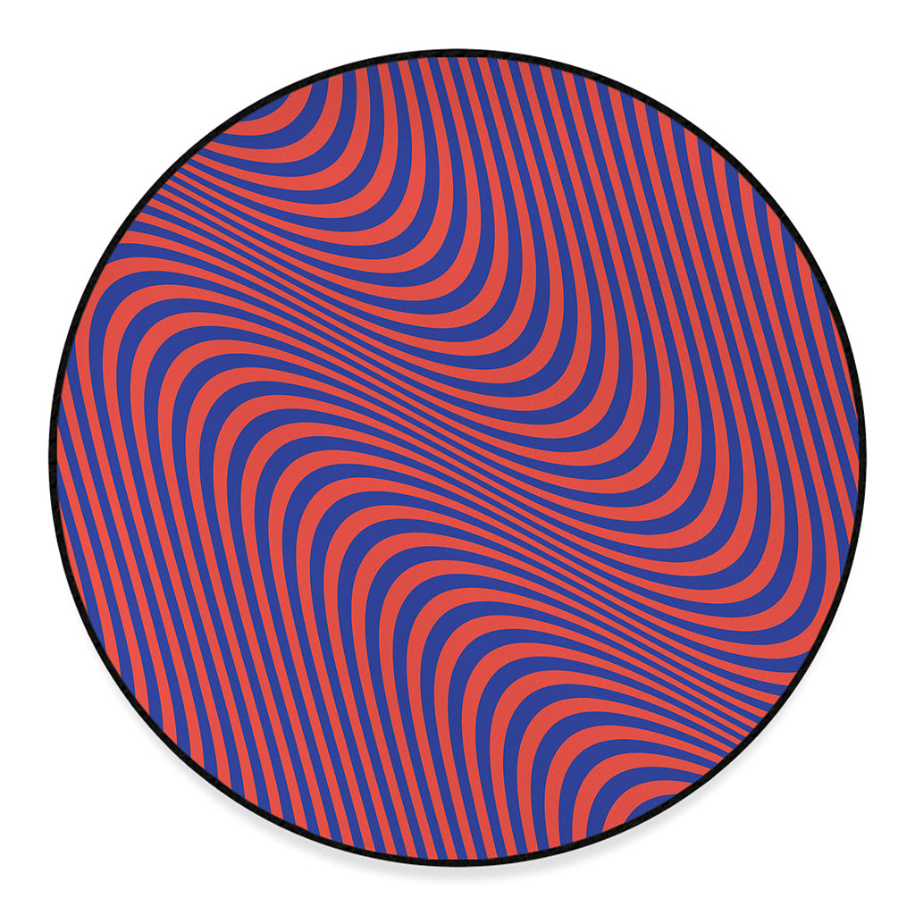 Psychedelic Illusion Print Round Floor Mat