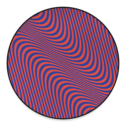 Psychedelic Illusion Print Round Floor Mat