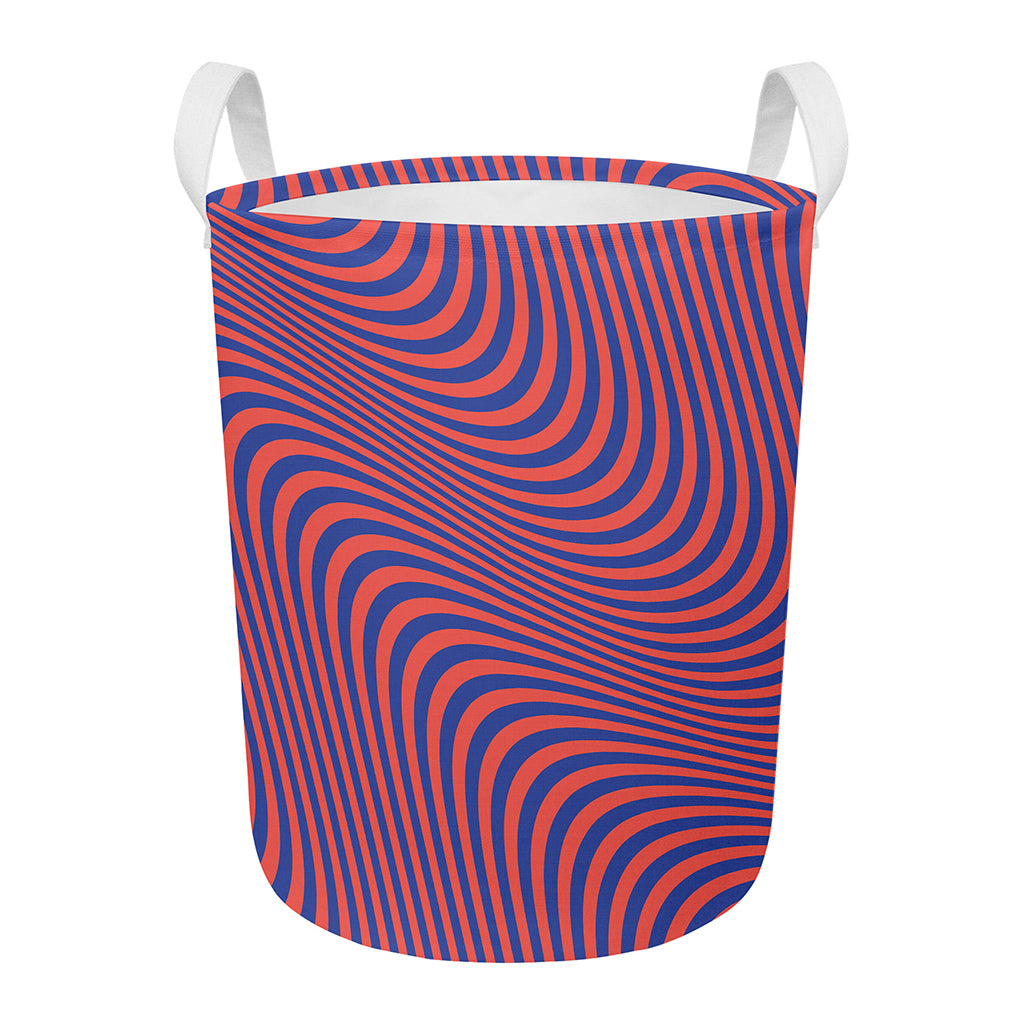 Psychedelic Illusion Print Round Laundry Basket