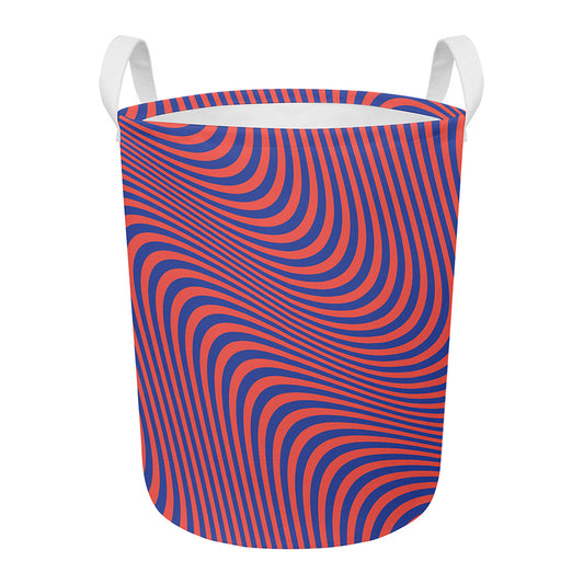 Psychedelic Illusion Print Round Laundry Basket