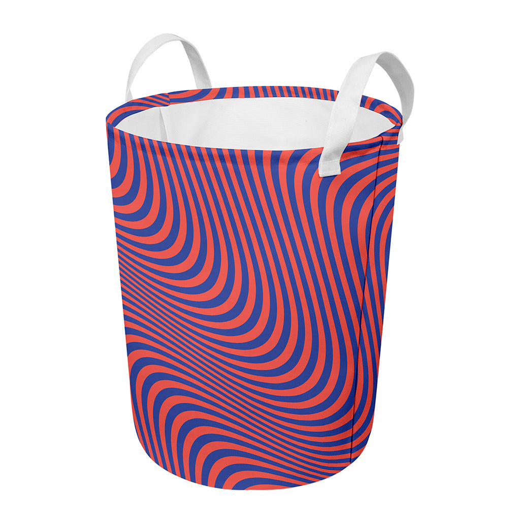 Psychedelic Illusion Print Round Laundry Basket