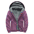 Psychedelic Illusion Print Sherpa Lined Zip Up Hoodie