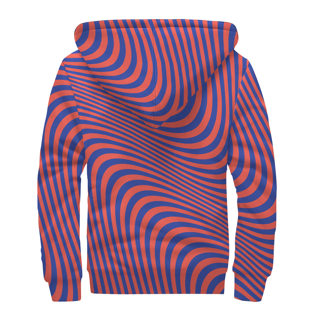 Psychedelic Illusion Print Sherpa Lined Zip Up Hoodie