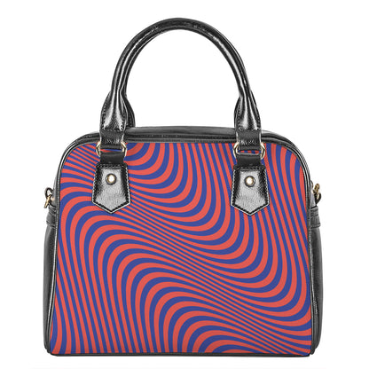 Psychedelic Illusion Print Shoulder Handbag
