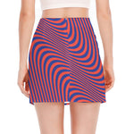 Psychedelic Illusion Print Side Slit Mini Skirt