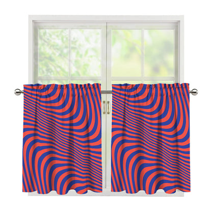 Psychedelic Illusion Print Tier Curtains