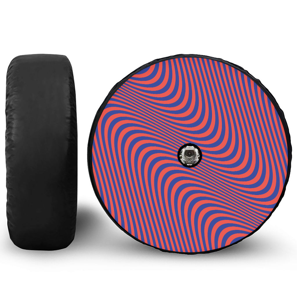 Psychedelic Illusion Print Tire Cover With Camera Hole