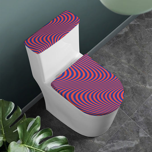 Psychedelic Illusion Print Toilet Lid And Tank Cover Set
