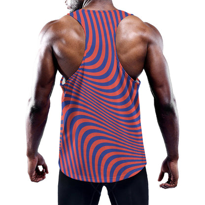 Psychedelic Illusion Print Training Tank Top