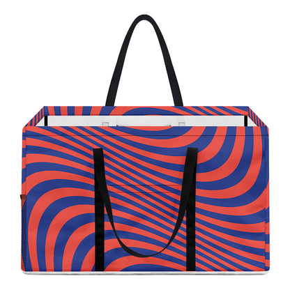 Psychedelic Illusion Print Utility Tote Bag